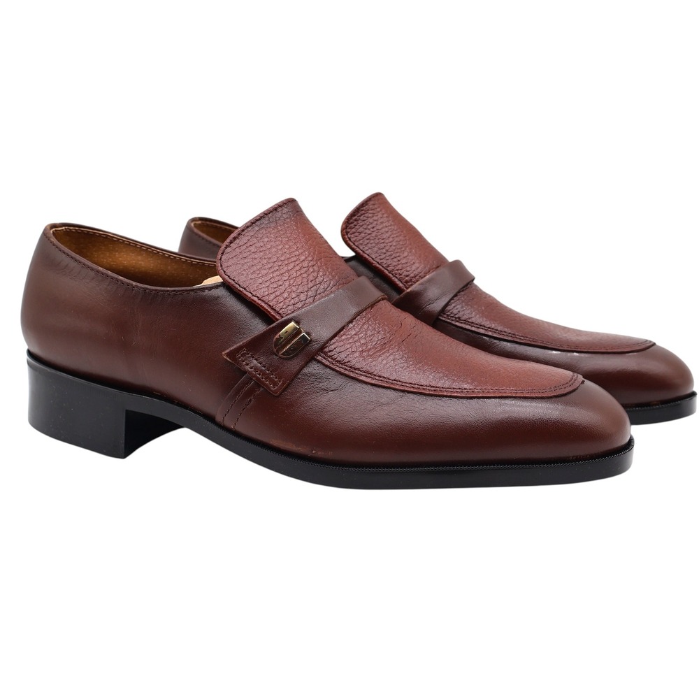 Barclay Loafers Mens 7.5 D Vintage Brown Leather Slip On Dress Shoes 95182